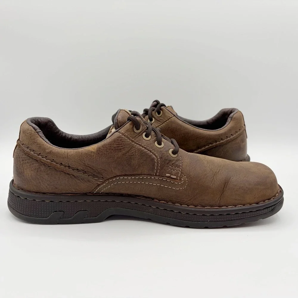 Merrell World Rambler Men 10 US Comfort Leather Walking Shoes Sneakers Brown